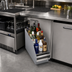 Thumbnail image #2 for Krowne Royal Series Freestanding Underbar Stainless Steel Liquor Display, 8 x 24 Inch, 5-Step, 10-Bottle Capacity