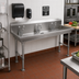 Thumbnail image #2 for John Boos Multi-Station Freestanding Hand Wash Sink, 60 Inch Wide, 3 Faucet Holes, Stainless Steel