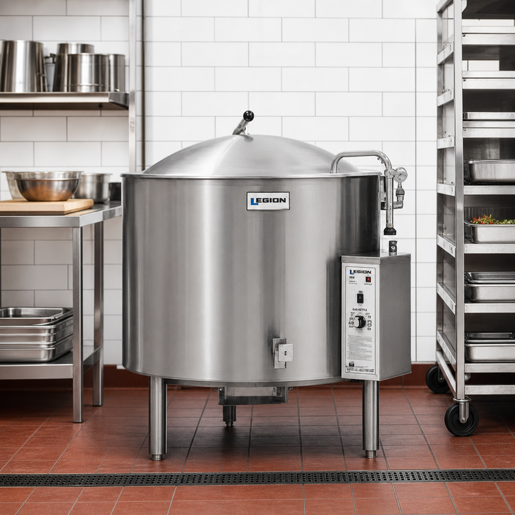 Product image #2 for Legion LGB-25F 25 Gallon Gas Full-Jacketed Low-Profile Stationary Kettle