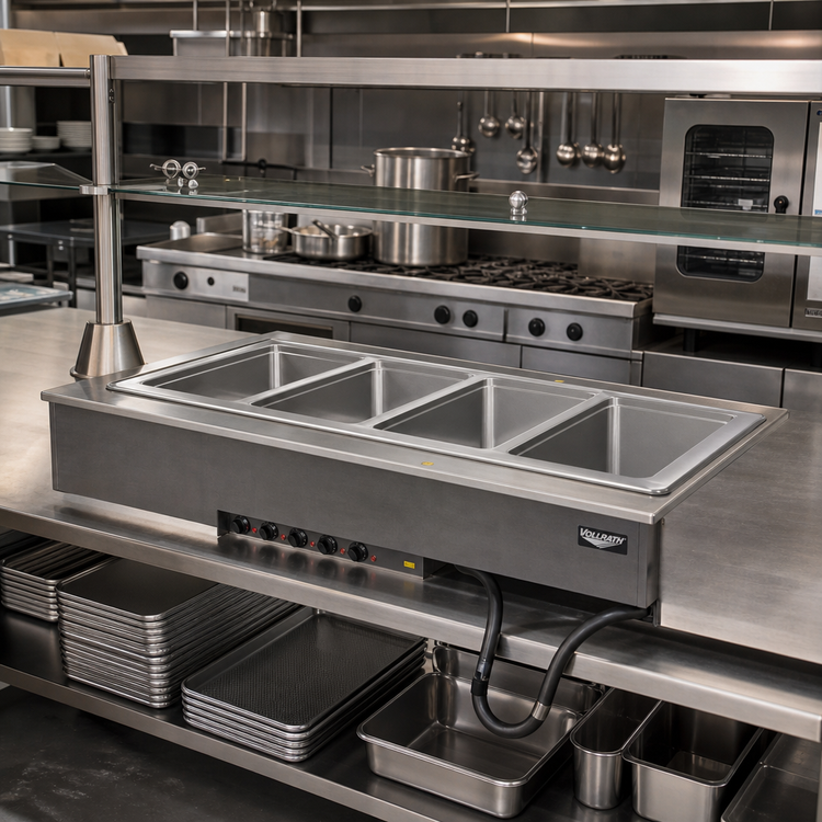 Product image #2 for Vollrath 5-Well Drop-In Electric Hot Food Well with Auto-Fill and Manifold Drain