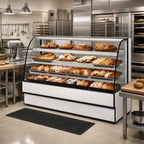 Thumbnail image #2 for Federal Industries Curved Glass Series CGD7748 Curved Glass Non-Refrigerated Bakery Display Case, 3 Adjustable Shelves, LED Lighting, 77.13"W