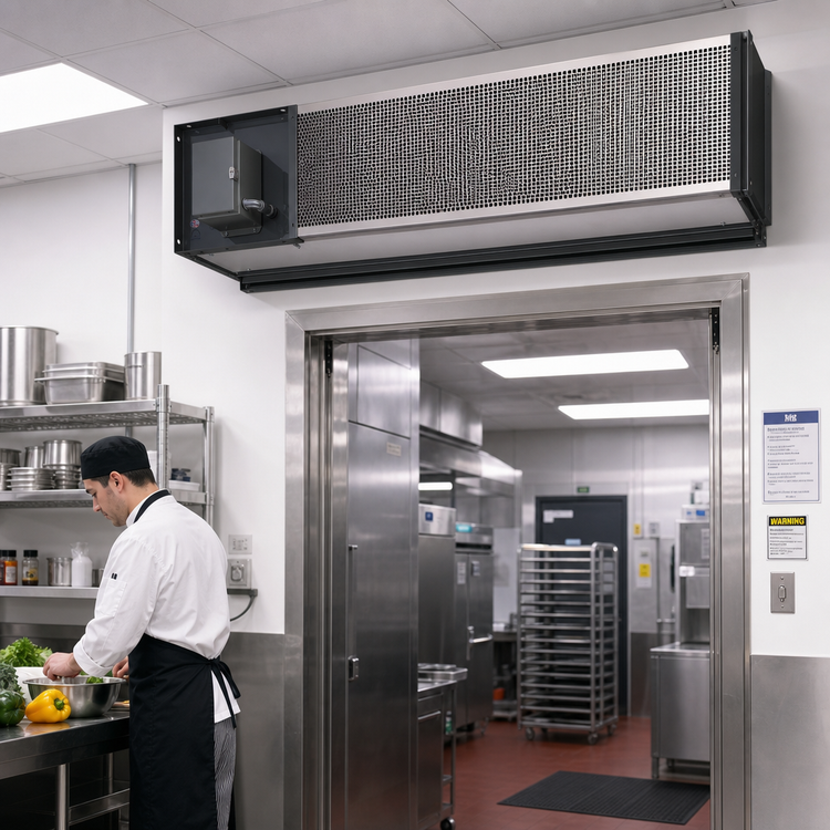 Product image #2 for Berner Industrial IDC12-4144A-1 Ambient Unheated Direct Drive Air Curtain, 144 Inch, 4-Motor