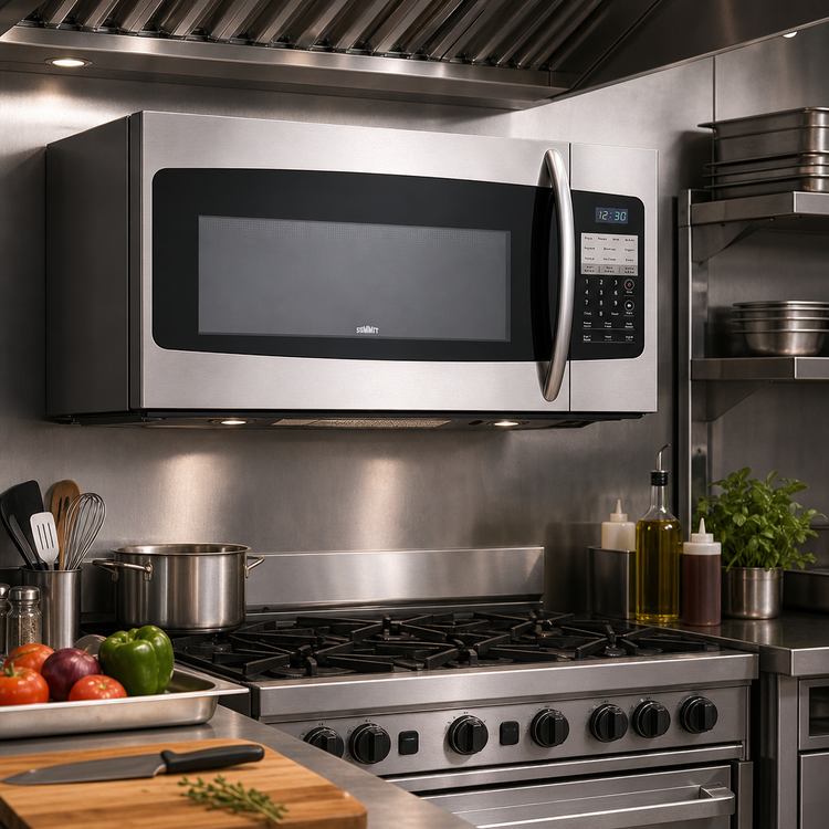 Product image #2 for Summit Commercial Stainless Steel Over-the-Range Microwave Oven with Ducted/Ductless Range Hood, 1.6 Cu. Ft., 1000 Watts
