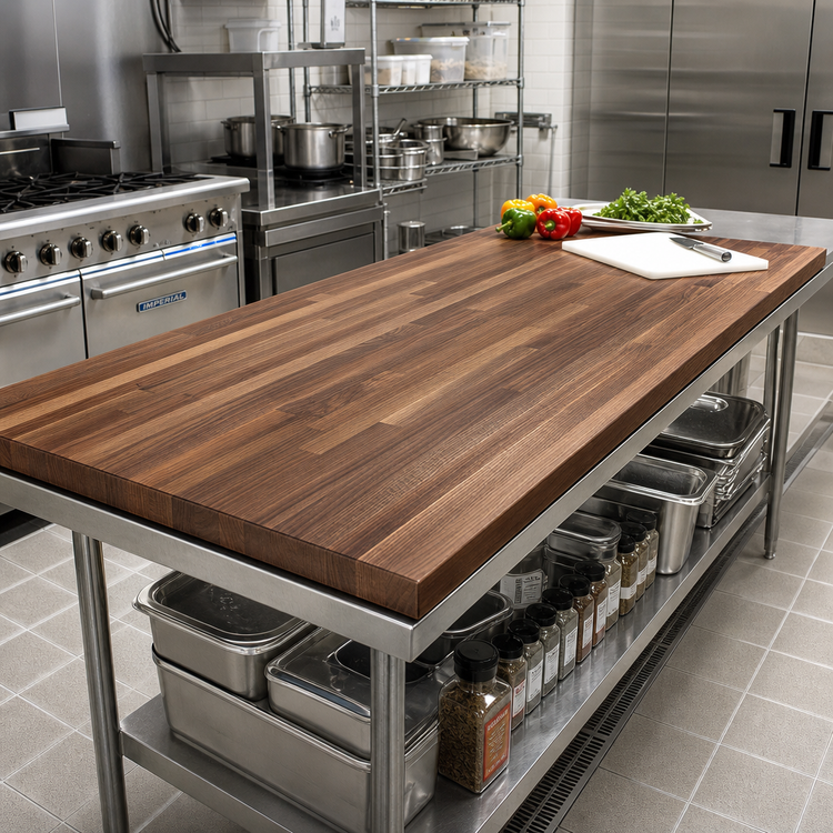 Product image #2 for John Boos Boos Block Blended Edge Grain American Black Walnut Kitchen Countertop, 120 x 32 x 1-1/2 Inches