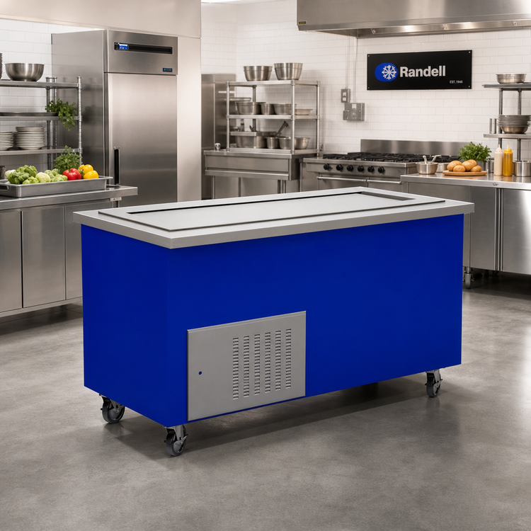 Product image #2 for Randell Custom & Serving RS FGO-RFT-6 Mobile Modular Open-Base Refrigerated Frost Top Serving Station, 86"W x 30"D