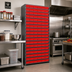 Thumbnail image #2 for Quantum Heavy Duty Stationary Wire Shelving Unit with 19 Shelves and QED401 Bins, 12 x 36 x 75 Inches