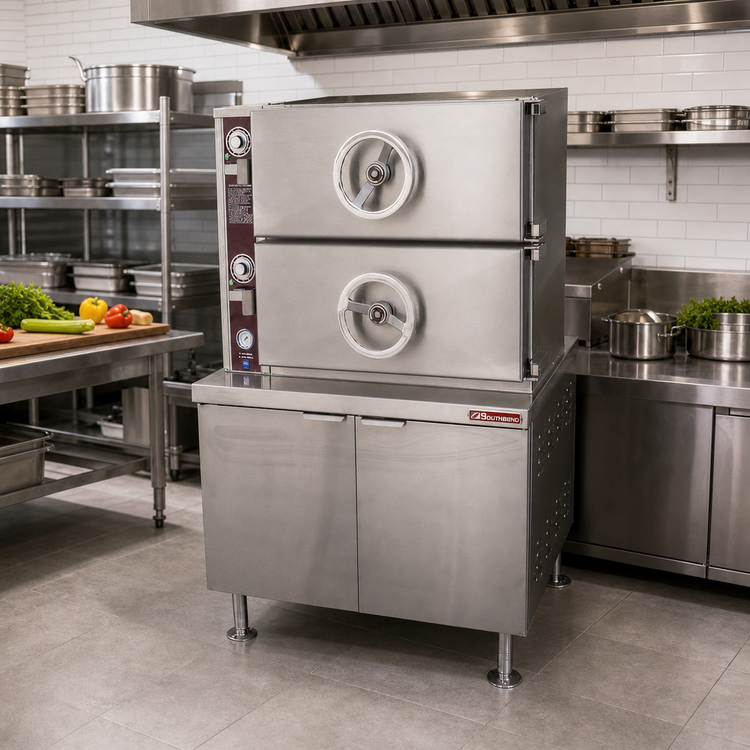 Product image #2 for Southbend Steam DDA-2S Do-All Dual-Pressure Direct Steam Steamer with 2 Compartments and 36-Inch Cabinet Base