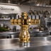 Thumbnail image #2 for Glastender Braumeister 8-Faucet Polished Brass Air-Cooled Draft Dispensing Tower