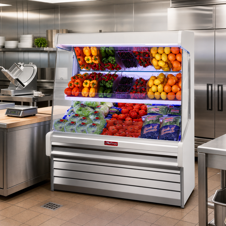 Product image #2 for Howard-McCray Ovation Series 51-Inch Remote Meat Open Merchandiser with LED Lighted Shelves, Stainless Steel