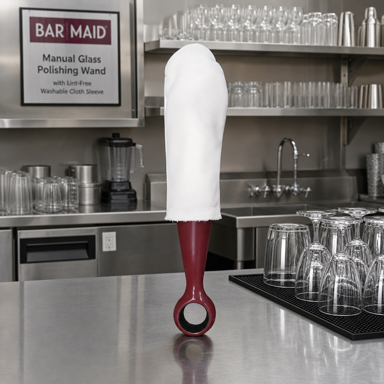 Product image #2 for Bar Maid Manual Glass Polishing Wand with Lint-Free Washable Cloth Sleeve
