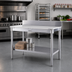 Thumbnail image #2 for New Age 48 x 30 Inch Aluminum Poly Top Work Table with 6 Inch Backsplash