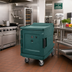 Thumbnail image #3 for Cambro Camtherm® Electric Hot/Cold Low Profile Holding Cabinet Cart, Single Door, 18 x 26 Sheet Pan Capacity, Granite Green