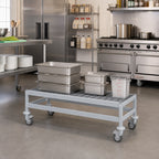 Thumbnail image #2 for Fermod Fermostock 1R59B12M Mobile Louvered Aluminum Dunnage Rack, 59 x 18 x 17 Inches, 600 lb Capacity, 5-Inch Casters