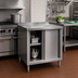 Thumbnail image #2 for 36-Inch x 30-Inch Stainless Steel Enclosed Work Table with Sliding Doors and Shelf