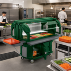 Thumbnail image #3 for Cambro Versa Food Bar™ VBRU6519 Mobile 6-Foot Cold Food Buffet, 5 Full-Size Pans, Chill Plates, Lockable Storage, Kentucky Green