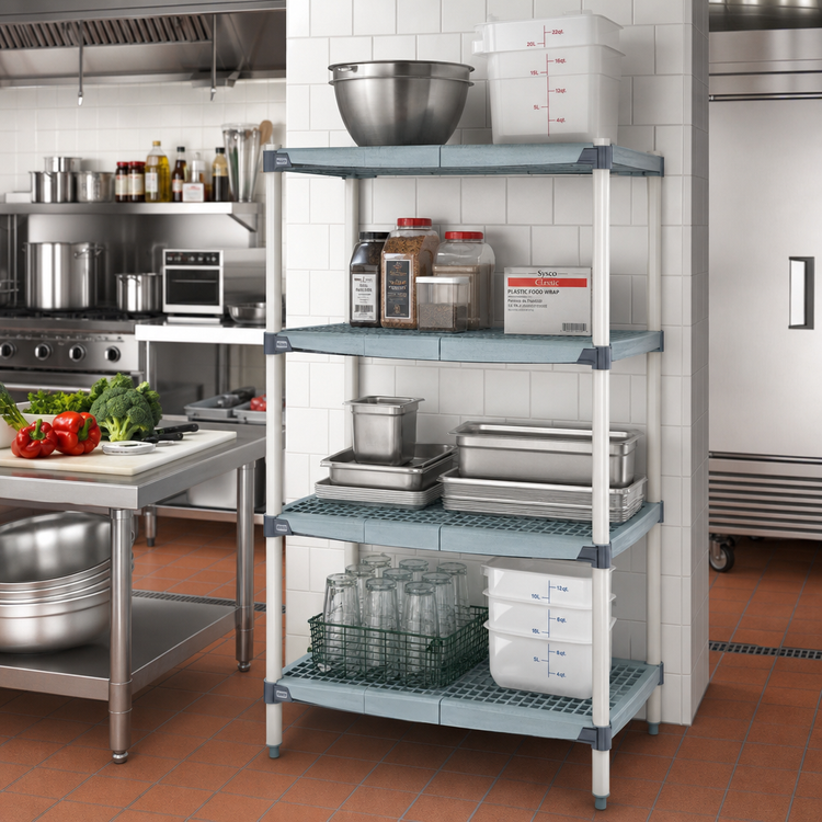 Product image #2 for MetroMax Q 4-Shelf Starter Shelving Unit, 60W x 18D x 63H, Open-Grid