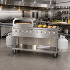 Thumbnail image #2 for Koolmore CGKIT7-P36 Mobile 10-Burner Propane Charbroiler with 36-Inch Pizza Oven, Stainless Steel