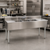 Thumbnail image #2 for Eagle Group 1800 Series 72-Inch Wide 4-Compartment Underbar Sink Unit with Drainboards and Faucets