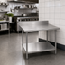Thumbnail image #2 for 30 x 30 Inch Stainless Steel Corner Work Table with 5-Inch Backsplash and Adjustable Undershelf