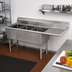 Thumbnail image #2 for Advance Tabco Special Value Series 3-Compartment Fabricated Sink with Right Drainboard, 18 x 18 x 14-Inch Bowls, 16-Gauge 304 Stainless Steel