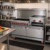 Thumbnail image #2 for American Range 72-Inch Commercial Gas Restaurant Range with 6 Open Burners, 36-Inch Right-Side Raised Griddle/Broiler, and 2 Storage Bases