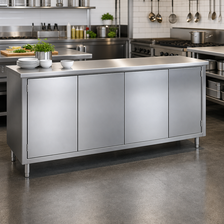 Product image #2 for Spec-Master Series Stainless Steel Plate Cabinet with Hinged Doors, 120W x 18D x 34.5H
