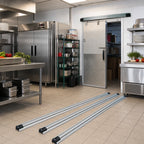 Thumbnail image #2 for Quantum QVTRK-3-108EST Double-Unit Floor Track Assembly Kit with 3 9-Foot V-Groove Aluminum Tracks and End Stop Hardware