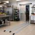 Thumbnail image #2 for Quantum Double-Unit Floor Track Assembly Kit with 3 9-Foot V-Groove Aluminum Tracks and End Stop Kits