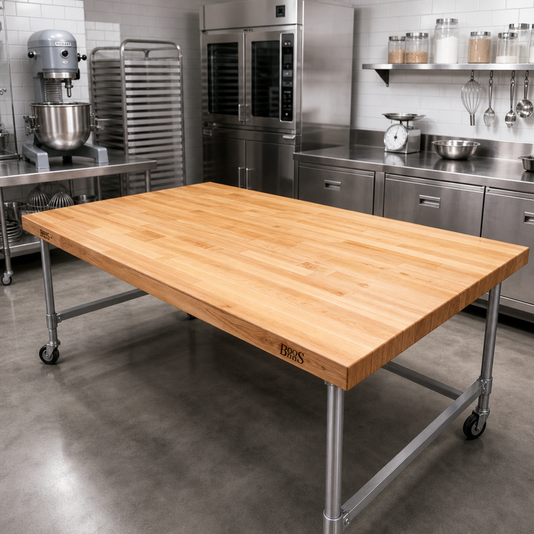 Product image #2 for John Boos 144 x 60 x 2-1/4 Inch Edge Grain Hard Rock Maple Baker's Table Top