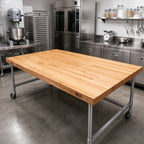 Thumbnail image #2 for John Boos BKSC40O Baker's Table Top, Edge-Grain Northern Hard Rock Maple, 144 x 60 x 2-1/4 in, Oil Finish, NSF