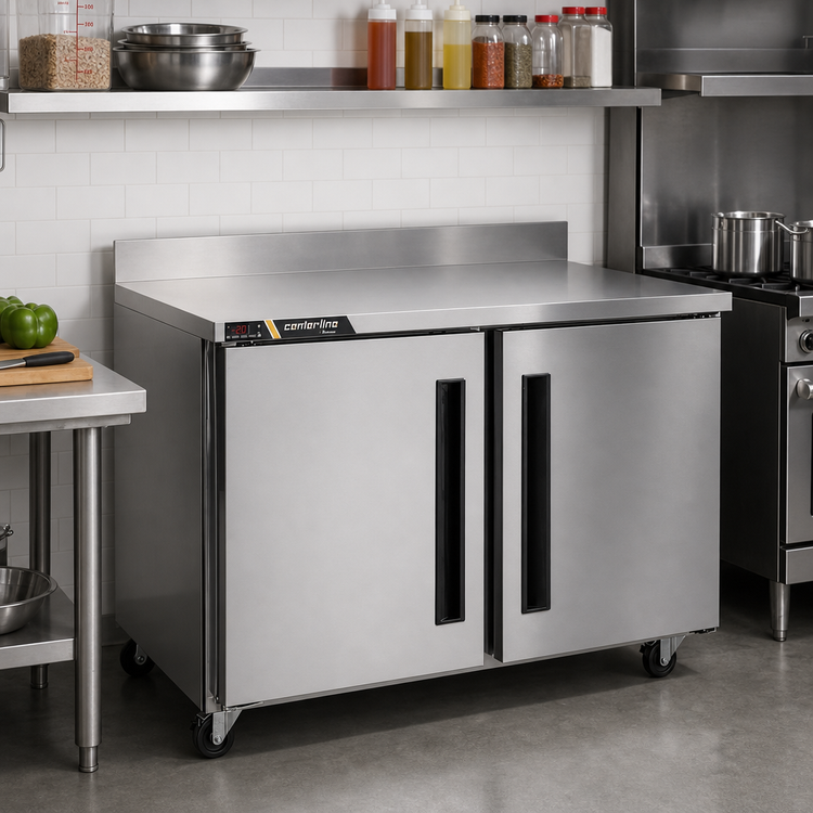 Product image #2 for Centerline by Traulsen 36-Inch Compact Two-Section Worktop Undercounter Freezer with Solid Doors