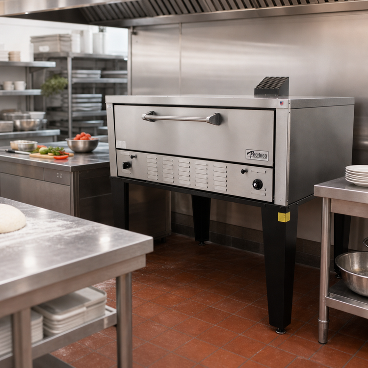 Product image #2 for Peerless Single Deck Gas Pizza Oven with 52 x 36 Inch Hearth Stone Deck, 100,000 BTU
