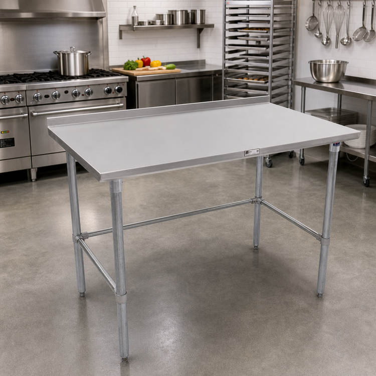 Product image #2 for John Boos Stallion 84-Inch x 30-Inch Stainless Steel Work Table with 1-1/2-Inch Rear Up-Turn and Galvanized Base