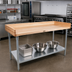 Thumbnail image #2 for John Boos 96 x 24 Inch Baker's Top Wood Work Table with Galvanized Base and Adjustable Undershelf