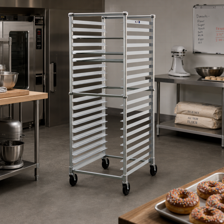 Product image #2 for Mobile Full-Height End-Loading Donut Screen Rack for 20 23" x 33" Screens