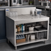 Thumbnail image #2 for Advance Tabco Prestige Supreme 36-Inch Stainless Steel Open Front Underbar Drainboard Cabinet with 7-Inch Backsplash