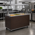 Thumbnail image #2 for Vollrath 2-Series Affordable Portable 3-Pan Non-Refrigerated Cold Food Station with Buffet Breath Guard, Lights, and Storage Door, Walnut Woodgrain, 46-Inch