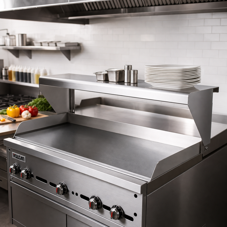 Product image #2 for Vulcan 60-Inch Stainless Steel Plate Rail Accessory for Griddles