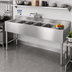 Thumbnail image #2 for 72-Inch 4-Compartment Stainless Steel Floor Model Deli Sink with Dual Drainboards and Faucet