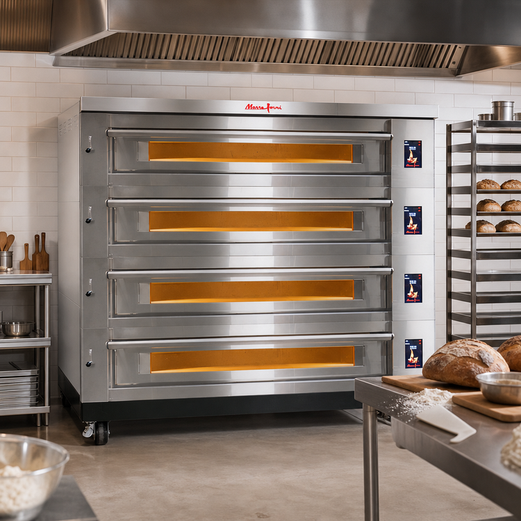 Product image #2 for Marra Forni ELST73-36/4 Four-Deck Stackable Electric Deck Oven with 73 x 36-3/8 Inch MarraStone Cooking Surface