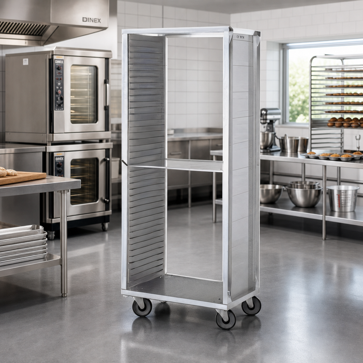 Product image #2 for Dinex Closed-Side Side-Load Open-Top Aluminum Pan Rack for 41 Full-Size 18 x 26 Trays