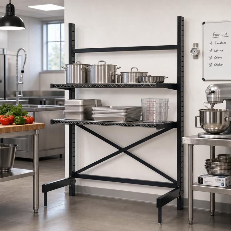 Product image #2 for Metro SmartLever Stationary Cantilevered Shelving Starter Kit for 54"W x 24"D Shelves