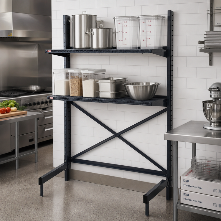 Product image #2 for Metro SmartLever Stationary Cantilevered Shelving Starter Kit for 54"W x 24"D Shelves