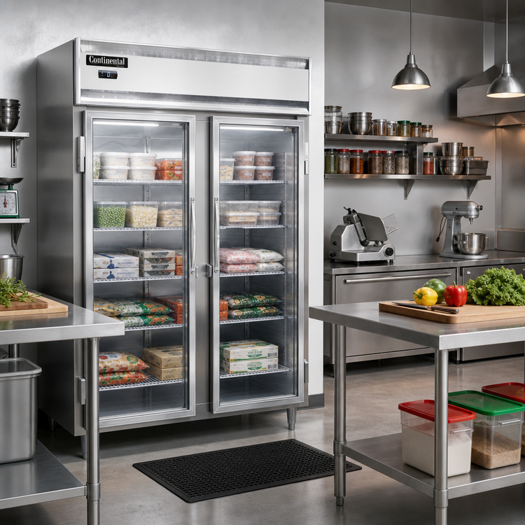 Product image #2 for Continental Refrigerator Designer Line D2FNSAGD Two-Section Full-Height Glass Door Reach-In Display Freezer