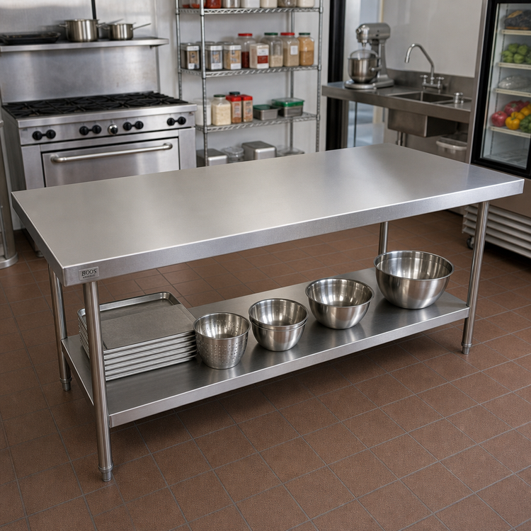 Product image #2 for John Boos 72-Inch x 36-Inch 16-Gauge Stainless Steel Flat Countertop, No Backsplash