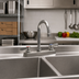 Thumbnail image #2 for BK Resources Evolution Lead-Free Deck-Mount Manual Faucet with 8-Inch Centers and 5-Inch Gooseneck Spout