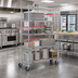 Thumbnail image #2 for EAGLEbrite 4-Tier Wire Dolly Truck with Swivel/Brake Casters, 36 x 24 Inches, Zinc Finish