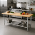 Thumbnail image #2 for Advance Tabco Maple Top Work Table with Adjustable Undershelf, 84