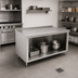 Thumbnail image #2 for John Boos Open Front Cabinet Base Work Table with 14-Gauge Stainless Steel Top, 72 x 36 Inches
