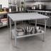 Thumbnail image #2 for John Boos Stallion 30-Inch x 24-Inch Stainless Steel Work Table with 1-1/2-Inch Rear Up-Turn and Adjustable Undershelf